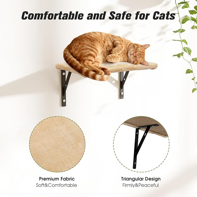 COZIWOW Wall Mounted Cat Furniture, Cat Wall Shelves and Perches, Floating Cat - Image 5