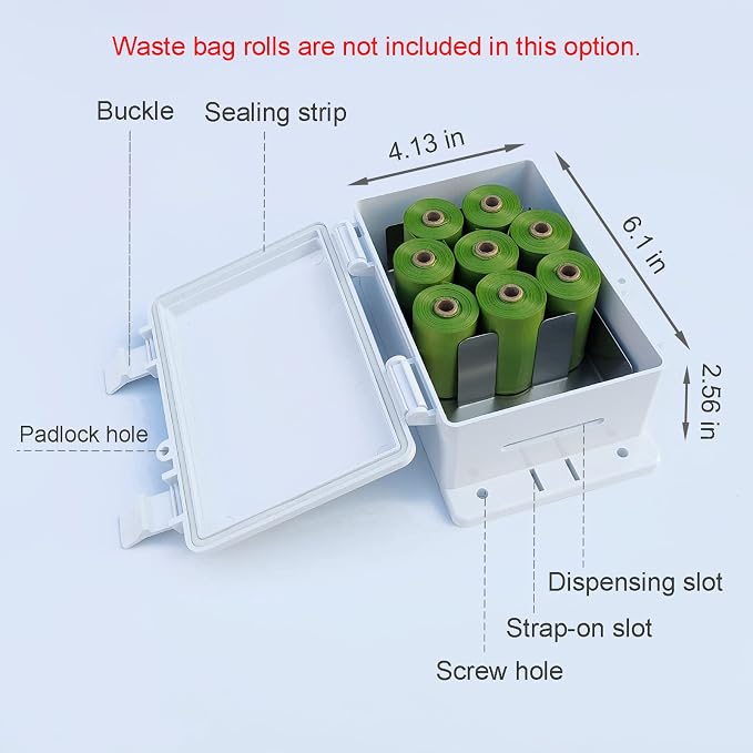 Dog Poop Bag Dispenser Wall Mounted Waterproof Outdoor Pet Waste Bags Dispenser - Image 6