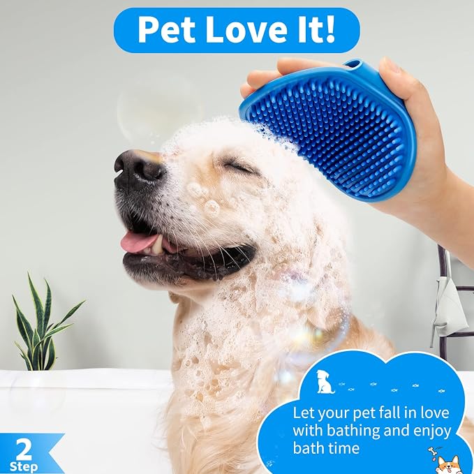 Comotech 6PCS Dog Bath Brush & Dog Toothbrush | Adjustable Handle Shampoo Brush - Image 3