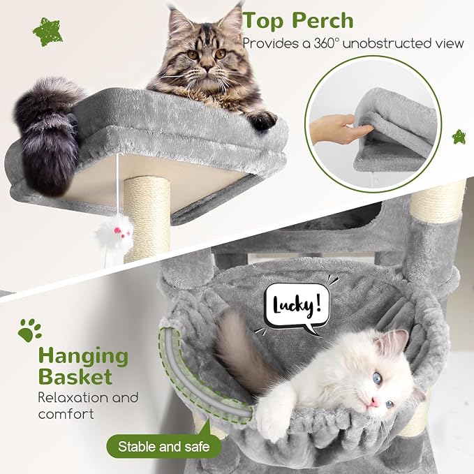 Globlazer Extra Large Cat Tower, 81-inch Tall Cat Tree - Image 4