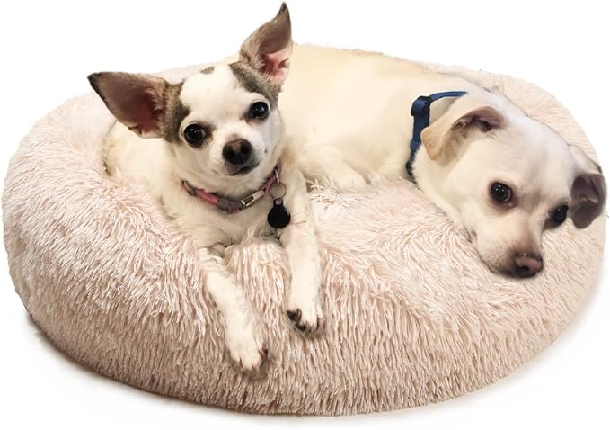 Calming Dog Bed for Medium Dogs Washable Donut 30 inches Anti-Slip Pet Bed by nononfish