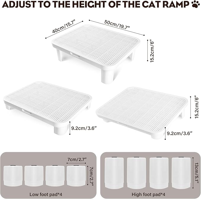 Adjustable Cat Step Ramp, Double Layer Litter Box Step - Image 3