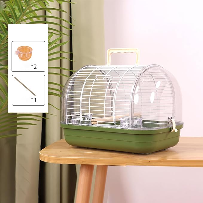 Small Bird Cage, Transparent Bird Travel Carrier, Full View Cockatiel Cage - Image 8