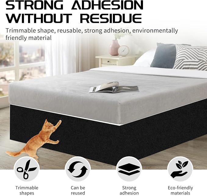 2 Pcs Total 78.7"x15.8" Cat Scratch Mat, Cat Scratch Couch Furniture Protector - Image 5