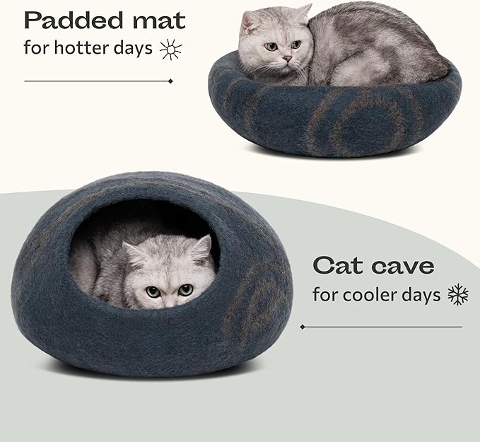 MEOWFIA Cat Cave – Premium Felt Cat Bed - Image 4