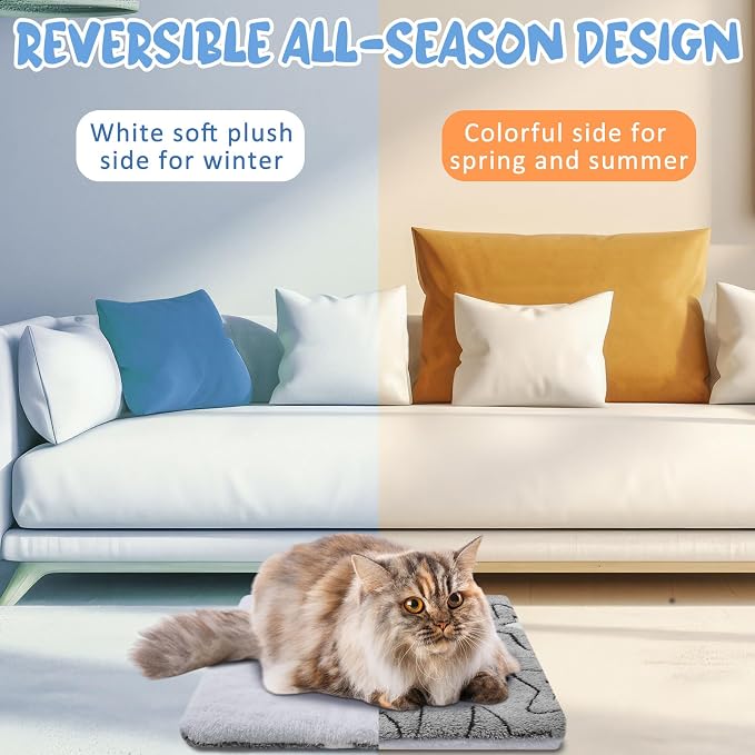 VitalCozy 2 Pack Self Warming Cat Mat Self Heating Pad Bed Reversible Machine - Image 7