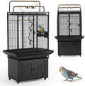 70" Large Bird Cage with Play Top and Storage Cabinet - GlobalHabitat Supply