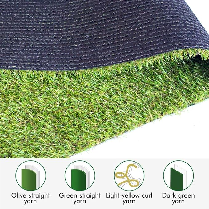 Artificial Grass Outdoor Rug, 3FT x 5FT 0.8 inch Realistic Fake Synthetic Grass - Image 4