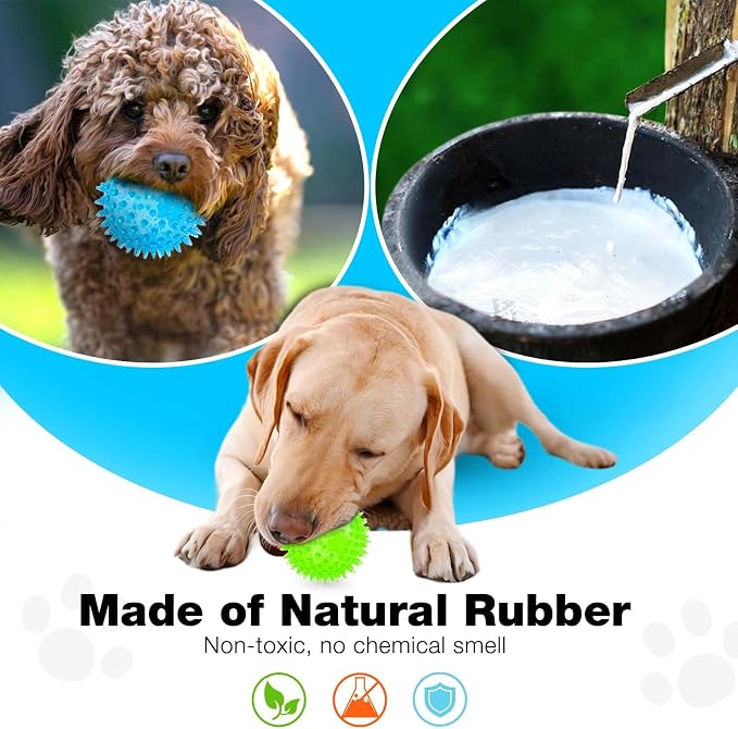 Puppy Toy 2.5” Squeaky Dog Balls Toys and Spikey Dog Ball - Image 3