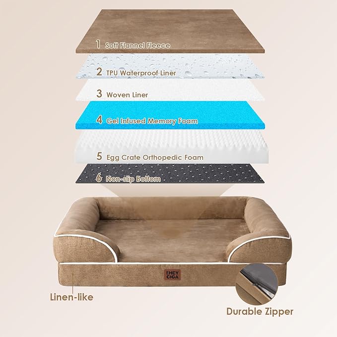 EHEYCIGA Orthopedic Dog Beds for Extra Large Dogs, Waterproof Memory Foam XL - Image 5