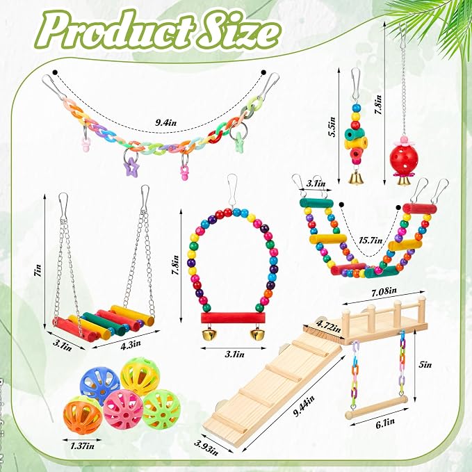 12 Pcs Parakeet Cockatiel Bird Toys, Bird Toys - Image 2
