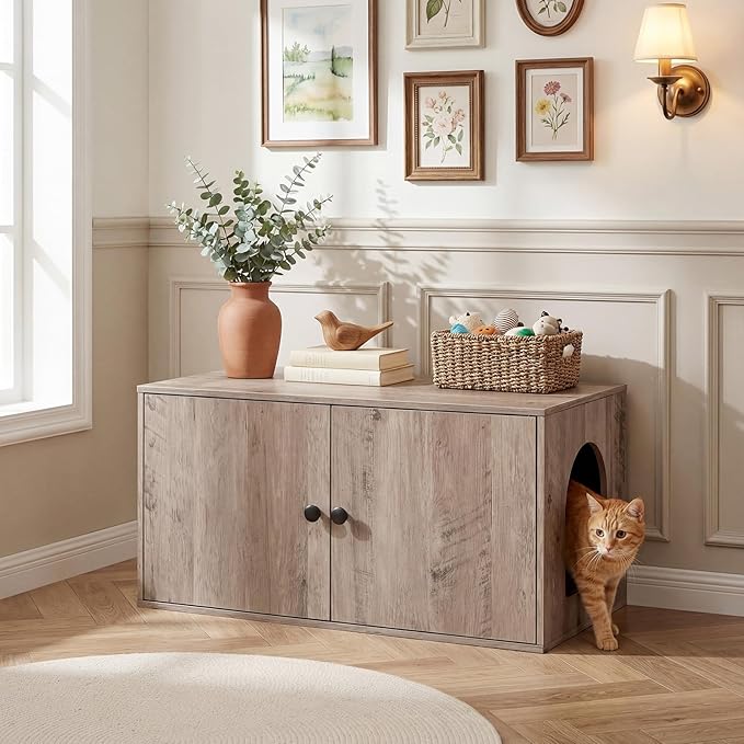 HOOBRO Cat Litter Box Enclosure, Hidden Litter Box Furniture - Image 4