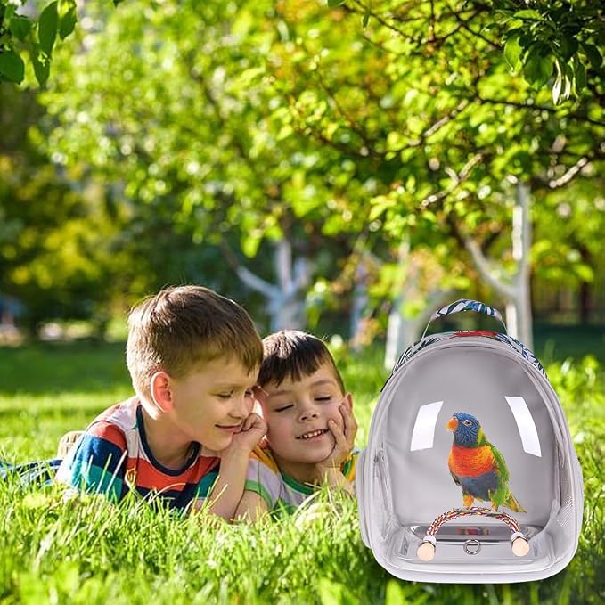 Bird Traval Carrier Cage, Vet Transport Book Bag Floral Printed - Image 6