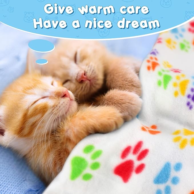 Eccliy 20 Pcs Puppy Blanket Pet Soft Fleece Dog Blankets Warm Felt Throw Sleep - Image 5