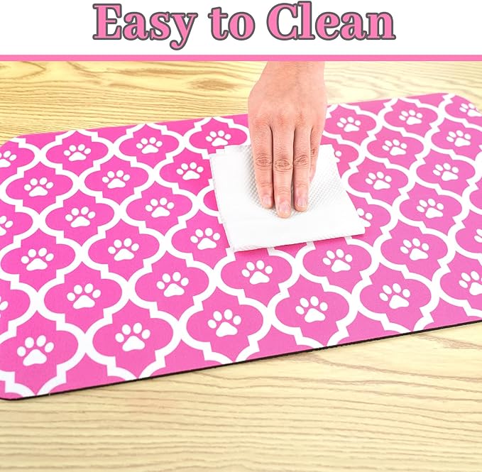 Dog Food Mat 17X30 Inch Pet Feeding Absorbent Mats - Image 6