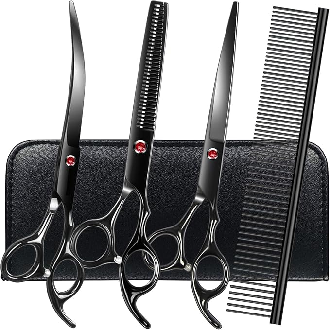 Professional Dog Grooming Scissors Set Stainless Steel Dog Grooming Kit by FAIGEO