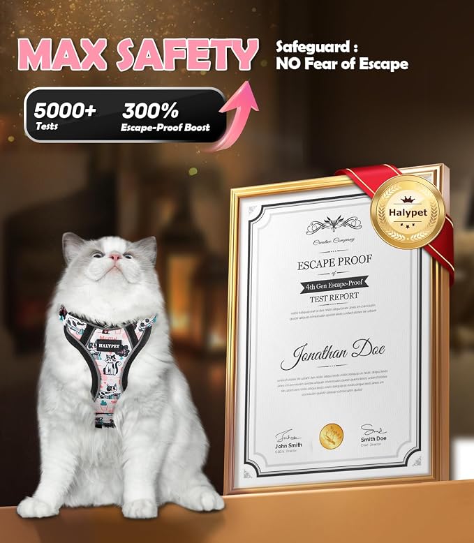 Halypet Cat Harness and Leash Set Cute Escape Proof Vest Harness - Image 4