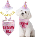 Dog Birthday Bandana Set, Light Pink Birthday Girl Decorations, HBD Party by GHSJYOHomeDecoration