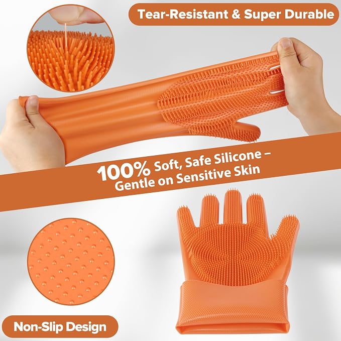 6PCS Pet Grooming Kit for Dogs, Cats and Horses | Dog Washing/Bath Gloves | Dog - Image 4