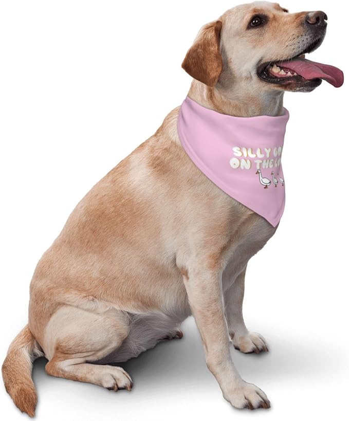 Silly Goose on The Loose Triangle Dog Bandana, Summer Bandana Funny Triangle - Image 2