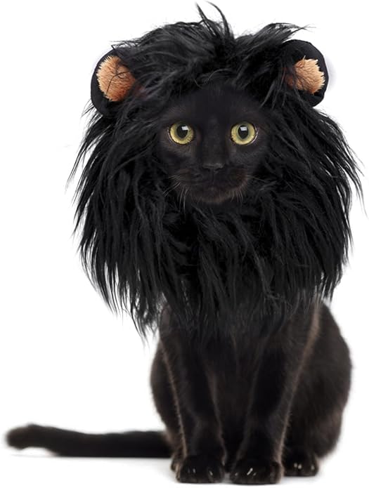 Onmygogo Lion Mane Wig for Cats and Dogs, Funny Pet Cat Costumes for Halloween by Onmygogo