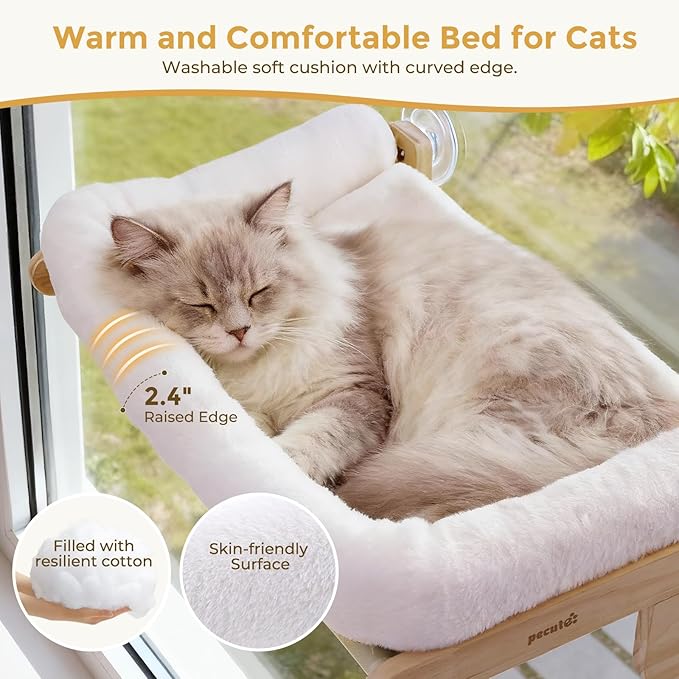Pecute Foldable Cat Window Perch, Cloud-Soft Cat Bed - Image 6