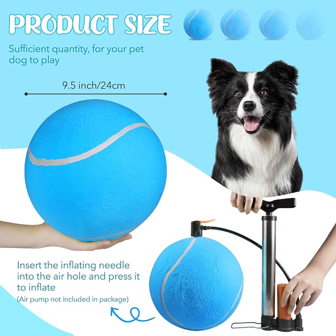 susu & wuwu Giant Tennis Ball for Dogs Yellow Big Tennis Ball for Dog Birthday - Image 4