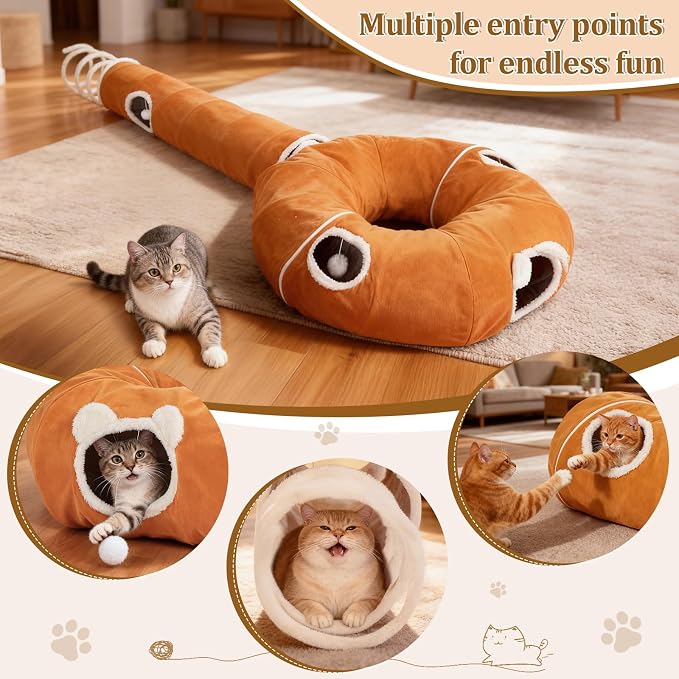 Ownpets 2-in-1 Cat Tunnel, Large Lollipop Shape Cat Tunnel Toy - Image 4