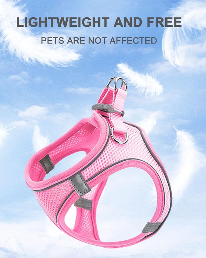 L Orange Soft Mesh Dog Harness and Leash Set, No Escape Puppy Harnesses - Image 2