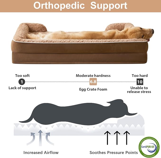 WNPETHOME Dog Beds for Large Sized Dogs, Washable Orthopedic Dog Couch Sofa Bed - Image 2