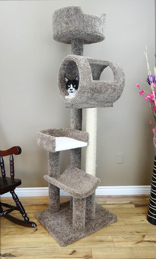New Cat Condos 140003- Solid Wood Cat Climbing Tower Cat Tree by New+Cat+Condos