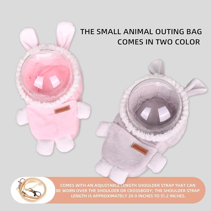 Hamster Carrier Rat Bag Cute Rabbit Shape Small Animal Sugar Glider Travel - Image 5