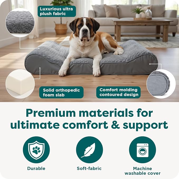 FurHaven Orthopedic Dog Bed for Large Dogs, Luxe Lounger Contour Mattress - Image 5