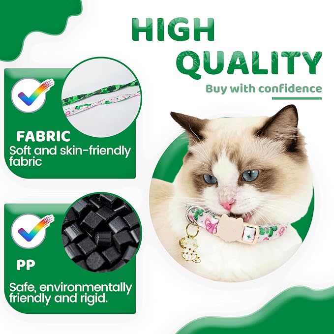 Elegant little tail 2 Pack Cat Collar- St. Patrick's Cat Collars Breakaway - Image 2