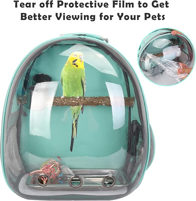 Bird Backpack Carrier with Perch, Portable Wild Bird Travel Cage Bag, Parrot - Image 7