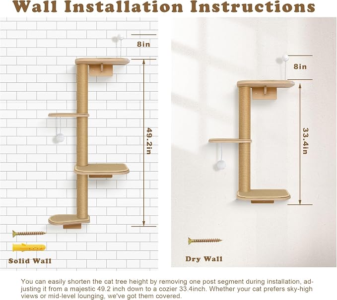 Cat Wall Shelves & Climber for Kittens – 4-Level Wall Mounted Cat Tree - Image 6