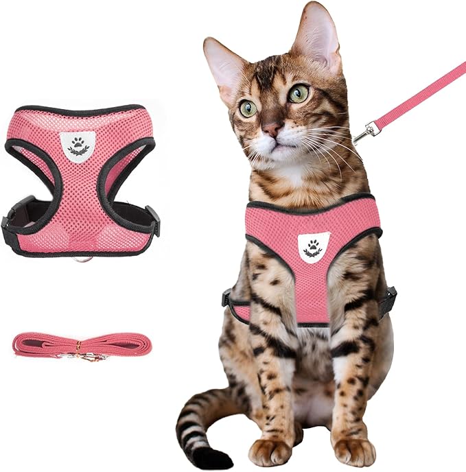 shudyear Summer cat Chest Harness and Leash, Anti-Escape Adjustable Soft mesh by Shudyear