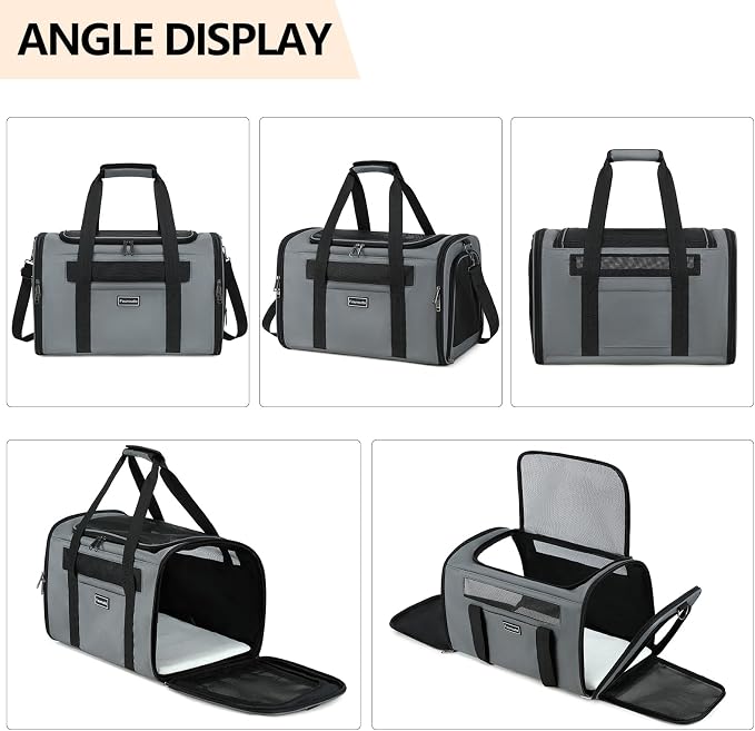 Cat Travel Carrier .Foldable Dog Carrier Bag, Soft Sided cat Carrier up to 20 - Image 5
