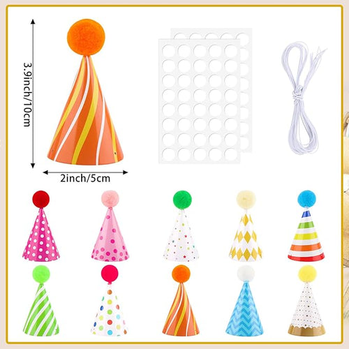 10 PCS Colorful Mini Party Hats - Image 2