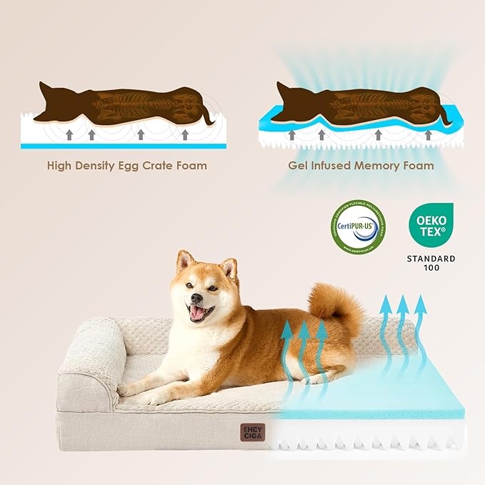 EHEYCIGA XL Dog Bed Memory Foam - Image 4