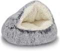 ShinHye Plush Fluffy Hooded Cat Bed Cave, Cozy by ShinHye