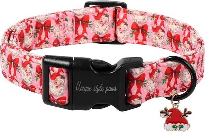Unique Style Paws Christmas Dog Collar, Lightweight & Adjustable Pet Collar by Uniquestylepaws