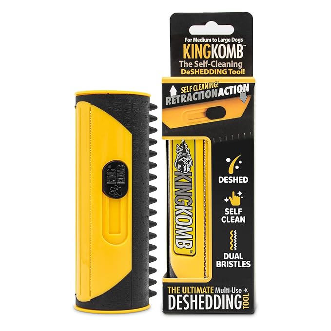 King Kanine Pet Grooming Brush, Self Cleaning Deshedding | Multi-Use Tool by KingKanine