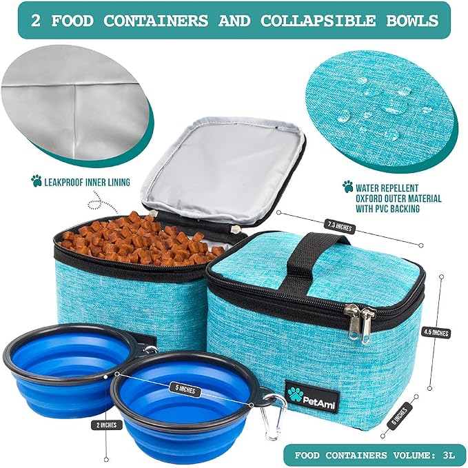 PetAmi Dog Travel Bag, Travel Pet Bag Organizer, Dog Food Travel Bag - Image 3
