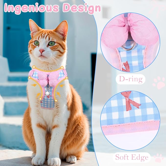 Cat Vest Harness and Leash Set for Walking Escape Proof, Adjustable Kitten - Image 3