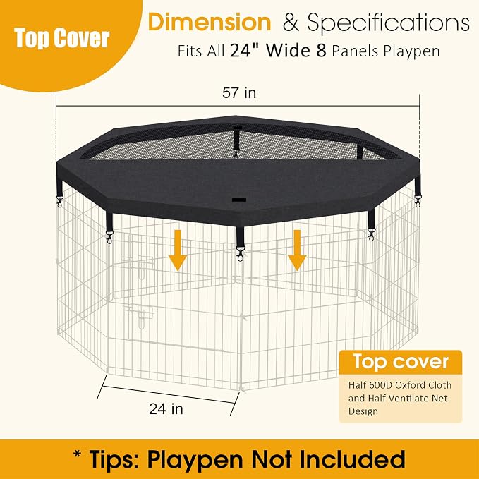 Dog Pen Pet Playpen Dog Fence Pad Indoor Foldable Metal Wire Exercise Puppy - Image 2