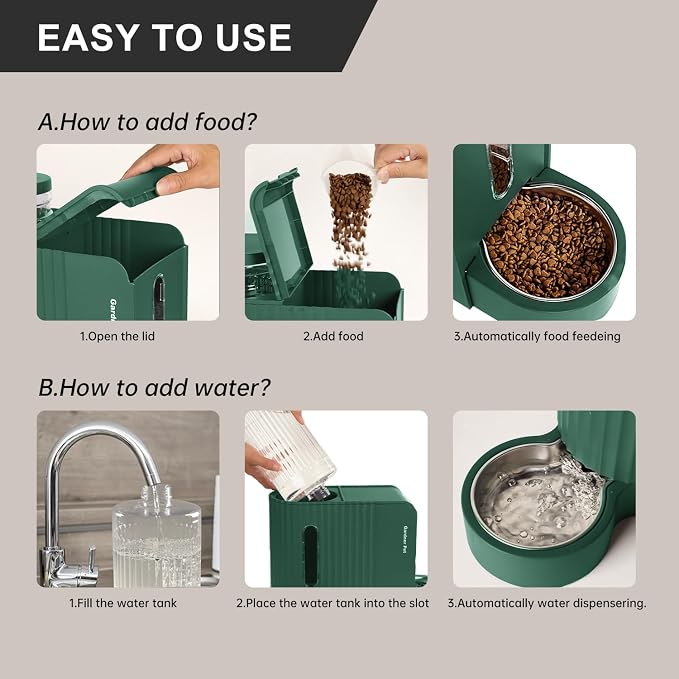 Gardner Pet Automatic Gravity Pet Feeder, 0.8 Gallons*2 Dog Feeder and Water - Image 6