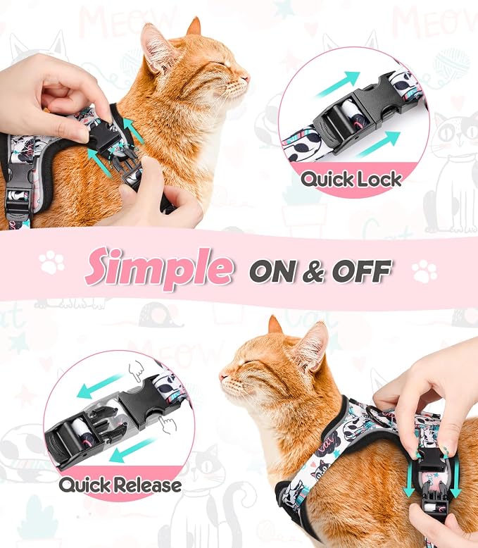 Halypet Cat Harness and Leash Set Cute Escape Proof Vest Harness - Image 6