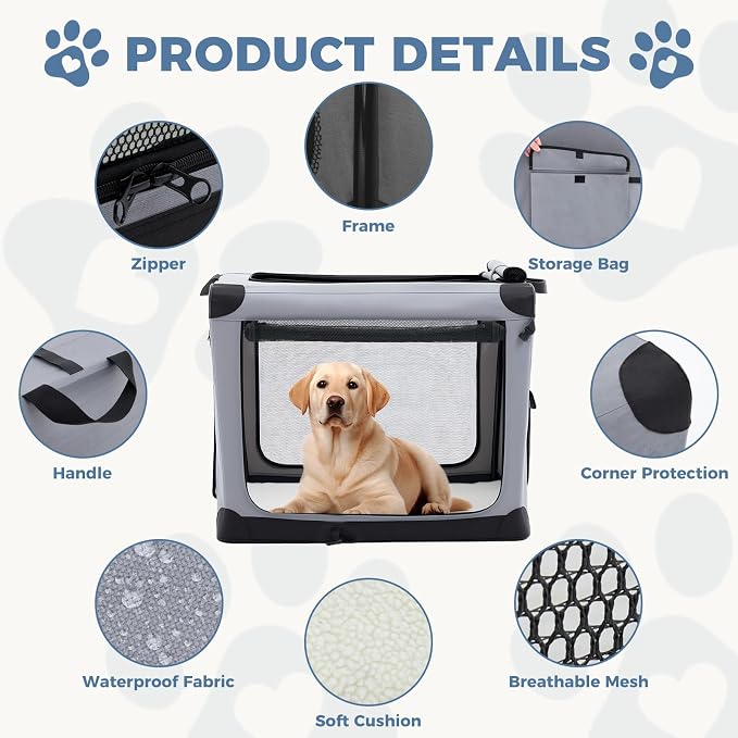 DUMOS Dog Crate 42 Inch Travel Cat Pet Carrier - Image 3
