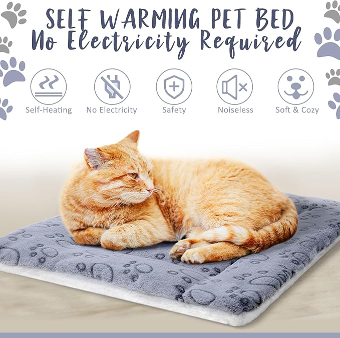 VitalCozy 2 Pack Self Warming Cat Mat Self Heating Pad Bed Reversible Machine - Image 3